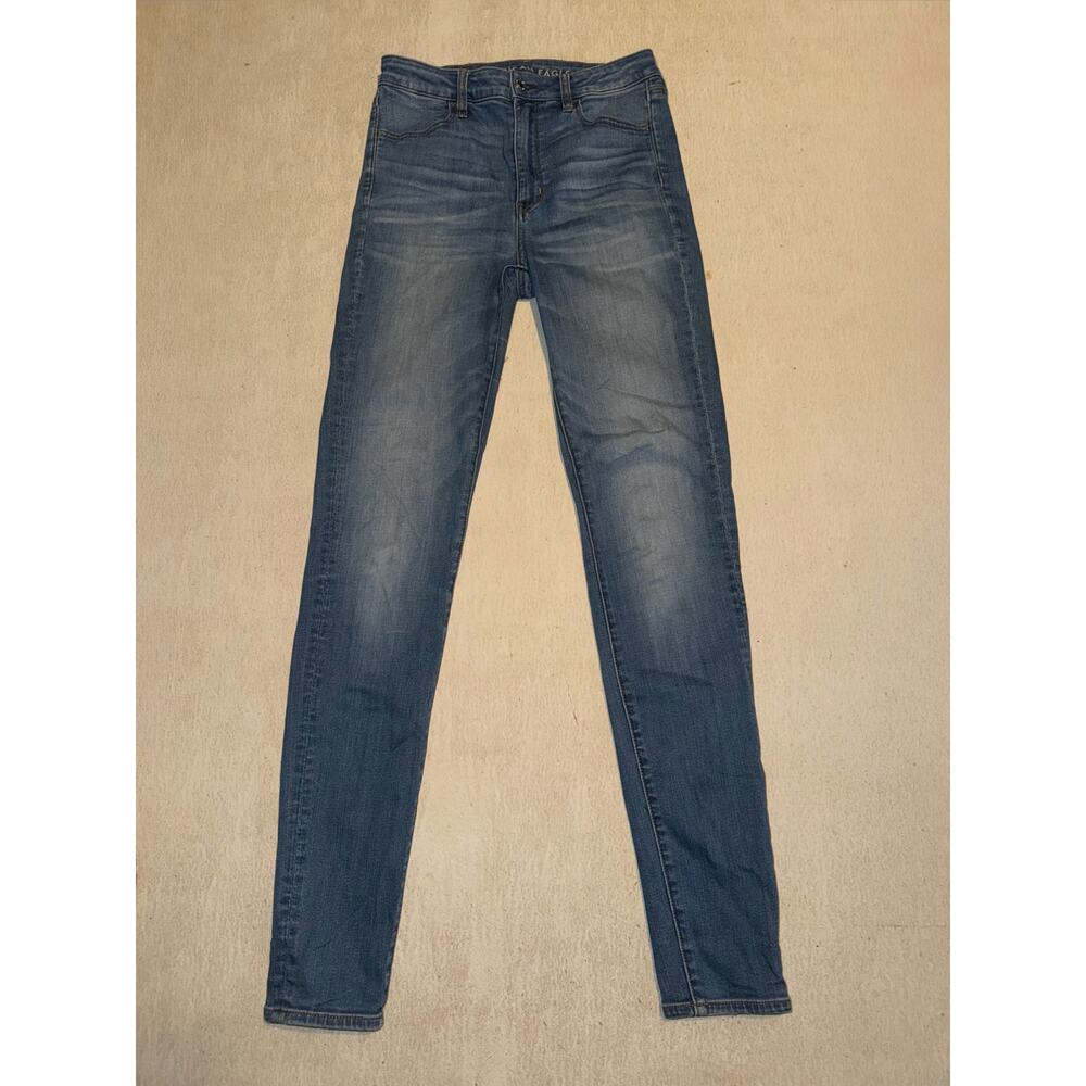American Eagle super stretch women’s super high rise blue jean jegging - Picture 12 of 16